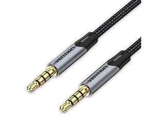 VENTION Cable auxiliar de 3,5 mm Cable de micrófono de audio de 1,5 m Cable TRRS Cable estéreo Jack a Jack de 3,5 mm a 3,5 mm Cable auxiliar, para auriculares, Altavoz, automóvil Barra de sonido, PC