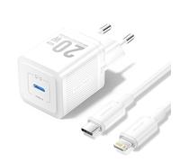 Vention Cargador de Pared GaN USB-C 20W - Cable USB-C a Lightning 1m - Color Blanco
