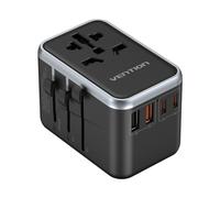 Vention Cargador de Viaje Universal GaN - 2xUSB-C 2xUSB-A - 65W - Color Negro