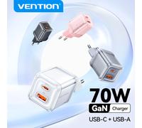 Vention Caricatore GaN da 70 W Caricatore USB tipo C PD QC PPS Carica rapida portatile per iPhone 17 16 15 14 Pro Max Caricatore per laptop Samsung