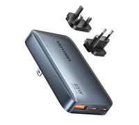 VENTION Caricatore USB C da 65 W, alimentatore GaN, 3 porte, ultra sottile, con spina EU/UK/US, caricatore da viaggio internazionale compatibile con MacBook, iPad, iPhone 16/15/14, Galaxy S25/S24