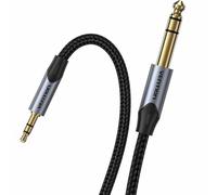 Cavo di collegamento stereo Vention - Jack da 35 mm a Jack da 63 mm - 5 m - Contatti dorati - Isolamento in PVC - Colore grigio