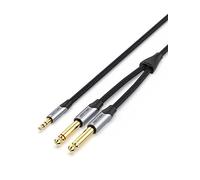 VENTION Cavo Audio da 3,5 mm a Doppio Jack da 6,35 mm Maschio a Maschio per Mixer, Chitarra, Registratore, Amplificatore, Laptop 1m