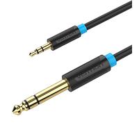 VENTION Cavo jack stereo da 6,35 mm a 3,5 mm, da 6,35 mm a 3,5 mm, cavo audio stereo maschio a maschio per iPod, laptop, dispositivi home theater e amplificatori mixer (3 metri)