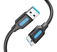VENTION - Cavo per disco rigido da 1,5 m, USB 3.0 A a micro USB B, compatibile con hard disk esterno, espansione Seagate, Toshiba Canvio, Western Digital (WD), Western Digital My Passport