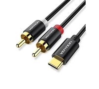 VENTION Cavo USB C a 2RCA, USB Tipo C Maschio a 2 RCA Maschio Sdoppiatore a Y stereo, adatto per Xiaomi, LG, Amplificador, HDTV, Home Cinema, Lettori DVD e TV (1m/3ft)