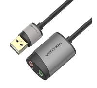 Venzione USB -A Scheda audio una femmina 2xjack 3,5 - colore grigio