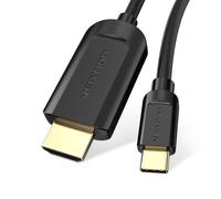 VENTION Cavo USB C a HDMI, 2m Type C 4K UHD 3D Thunderbolt 3 a HDMI Adattatore, Placcato in Oro Maschio a Maschio Cavetto per PC Monitor, TV, iPad Pro, MacBook, Galaxy S9/S8, Surface Book 2/Go