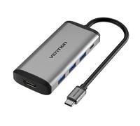 Vention CNBHB Hub USB-C HDMI 4K 3xUSB 3.0 PD 100W 5Gbps Alluminio grigio