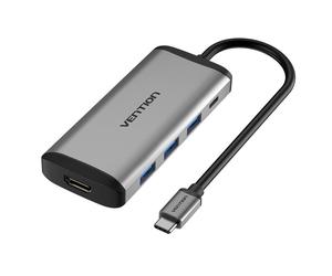 Vention CNBHB Hub USB-C HDMI 4K 3xUSB 3.0 PD 100W 5Gbps Alluminio grigio