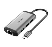 Vention CNCHB replicatore di porte e docking station per laptop Cablato USB 3.2 Gen 1 (3.1 Gen 1) Type-C Grigio