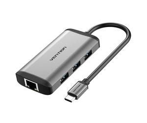 Vention CNCHB replicatore di porte e docking station per laptop Cablato USB 3.2 Gen 1 (3.1 Gen 1) Type-C Grigio