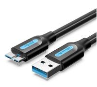 VENTION - Cavo per disco rigido da 1,5 m, USB 3.0 A a micro USB B, compatibile con hard disk esterno, espansione Seagate, Toshiba Canvio, Western Digital (WD), Western Digital My Passport