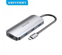 Vention Docking 5 in 1 da USB-C a HDMI 4K/3xUSB3.0/PD100W - 015 m - Colore Grigio