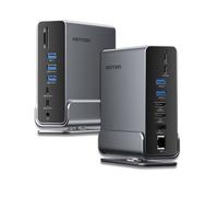 Vention Docking Station 15 en 1 USB-C a DisplayPort/2xHDMI/USB-C 3.2 Gen2/USB-C 3.2 Gen1/2xUSB 3.2 Gen2/USB3.0/2xUSB2.0/RJ45/SD/TF/3.5mm TRRS/PD 100W - Color Gris