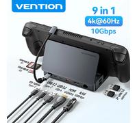 Vention Docking station USB C per Steam Deck HDMI 4K60Hz USB 3.2 10Gbps RJ45 SD e TF Dock per Switch Asus ROG LEGION Go iPhone HUB