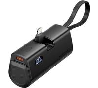 Vention FHRB0 Power Bank LED ultra compatto da 4800 mAh e 22,5 W con cavi integrati, nero