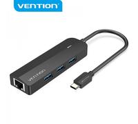 Vention HUB 5 in 1 USB-C a 3xUSB3.0/RJ45/Micro B alimentato - 015 m - Colore nero