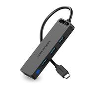 VENTION Hub USB C, adattatore da USB tipo C a USB con 4 porte USB 3.0, porta Thunderbolt 3 USB 3.0 con supporto alimentato, hub USB per laptop, MacBook Pro/Air 2020/2019 e altri dispositivi USB di