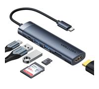 VENTION Hub USB C PD 100W, 6 in 1 Docking Station, HDMI 4K@30HZ, Porte di Trasfe