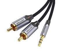 VENTION Jack 3,5mm Macho a 2RCA Macho Cable Splitter Audio Y Nylon Trenzado Estéreo Cable,para Móvil, Tablet, PC, iPod, Amplificador, Altavoz, TV, DVD (5M)