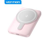 Vention PowerBank 5000mAh Magnetico Wireless - Ricarica Rapida 20W - Doppia USB-C - Display Luminoso - Rosa