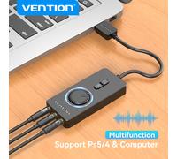 Vention Scheda audio esterna USB Adattatore audio da USB a 3,5 mm USB a a auricolare Microfono per MacBook Computer Laptop Scheda audio PS4