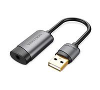 VENTION Scheda Audio USB esterna, Alluminio Adattatore Jack USB 3,5 mm TRRS per Cuffie Microfono Stereo Casse, Compatibile con Windows, Mac OS, Linux, PS5, Plug And Play