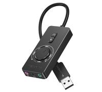VENTION Scheda audio USB, scheda audio stereo esterna con controllo del volume, adattatore audio da USB a jack da 3,5 mm per Windows, Mac, PC, laptop, desktop, cuffie, switch e altro ancora
