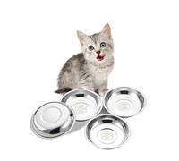 VENTION Small Shallow Cat Food Bowls, Outer Dia. 5.7 In Whisker Fatigue Cat Bowl, Stainless Steel Cat Dish for Indoor Cats, Set of 4 Replacement Cat Bowls for Raised Station(10.8 Fl.oz)