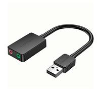 VENTION Tarjeta De Sonido Externa USB de 2 Puertos 0.15m Negro