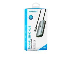 Vention TNBHB hub di interfaccia USB tipo-C 5000 Mbit/s Grigio