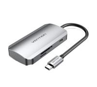 Vention TNHHB Docking USB-C 3xUSB 3.0 PD 100W Lettore SD MicroSD Grigio 0,15m