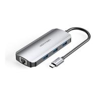 Docking Vention TOHHB USB-C HDMI 3xUSB 4K 100W PD RJ45 Grigio alluminio