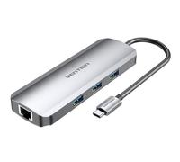 Vention TOLHB Docking USB-C a 1x HDMI / 3x USB 3.0 / 1x USB-C PD 100 W / 1x RJ45 / 1x Jack 3,5 Grigio