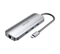 Vention TOLHB Docking USB-C a 1x HDMI / 3x USB 3.0 / 1x USB-C PD 100 W / 1x RJ45 / 1x Jack 3,5 Grigio
