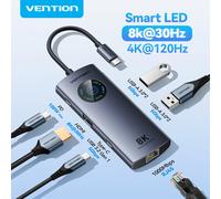 Vention USB C 8K 4K HDMI HUB Display a LED USB AC 3.0 3.2 Gen1 Ethernet 1000Mbps Adattatore per MacBook iPad HP Dell Samsung Laptop