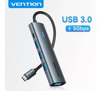 Vention USB C HUB Adattatore splitter HUB ad alta velocità da 4 porte da tipo C a USB A 3.0 per MacBook Pro iPad iPhone Samsung Lenovo Laptop
