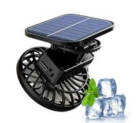 Ventola a morsetto per cappello regolabile a 3 velocità ricaricabile | Mini ventilatore a energia solare per donne, bambini, anziani, pendolari, viaggi, trasporti pubblici