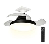 Ventola A Soffitto Con Lampada - Funzionamento Di Raffreddamento Telecomandata Camera Da Letto | Dispositivo Di Circolatore Ad Aria Da Casa Silenziosa Compatta, Unità Di Illuminazione Montata Elegante