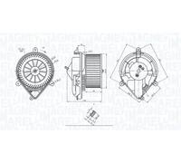 Magneti Marelli Elettromotore ventola abitacolo 069412228010 per PEUGEOT 306 Hatchback