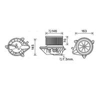 AVA Quality Cooling Ventola abitacolo CN8292 Elettromotore per Citroën, Peugeot