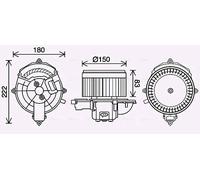 AVA Quality Cooling Elettromotore ventola abitacolo CN8310 per CITROËN PEUGEOT