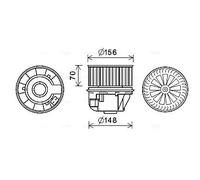 Ventola abitacolo FD8613 AVA QUALITY COOLING per FORD MONDEO IV Turnier S-MAX