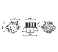 AVA QUALITY COOLING FT8438 Ventilatore abitacolo per FIAT