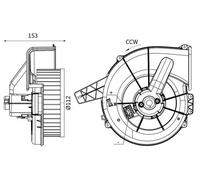Ventola abitacolo per veicolo con guida a Sx AB 20 000S MAHLE per AUDI SEAT VW