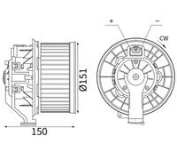 Ventola abitacolo per veicolo con guida a Sx AB 238 000S MAHLE per FORD
