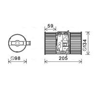 Ventola abitacolo RT8586 AVA QUALITY COOLING per RENAULT MEGANE III Coupé