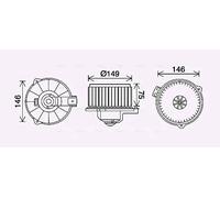 Ventola abitacolo TO8735 AVA QUALITY COOLING per TOYOTA CARINA E VI Tre volumi
