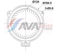 Ventola abitacolo TO8811 AVA QUALITY COOLING per TOYOTA YARIS VERSO YARIS